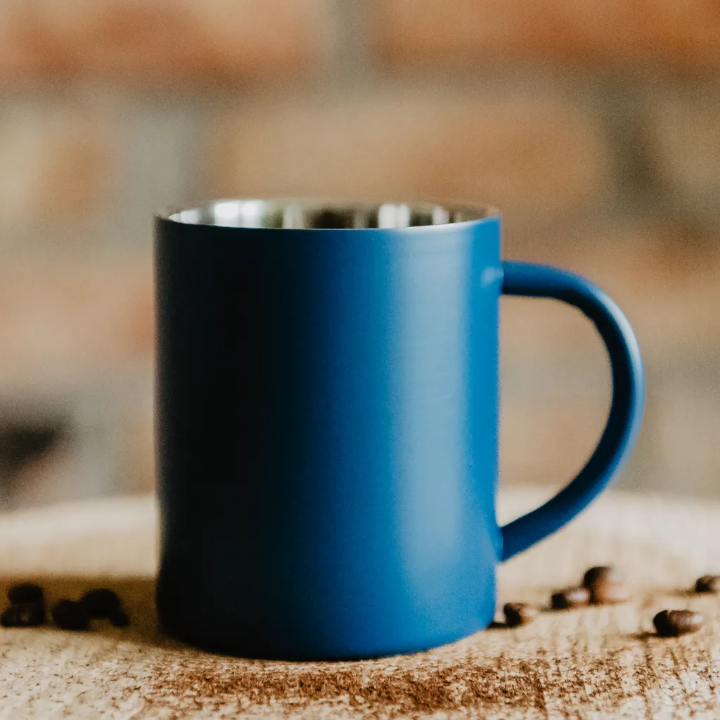 Kubek metalowy niebieski - własny projekt