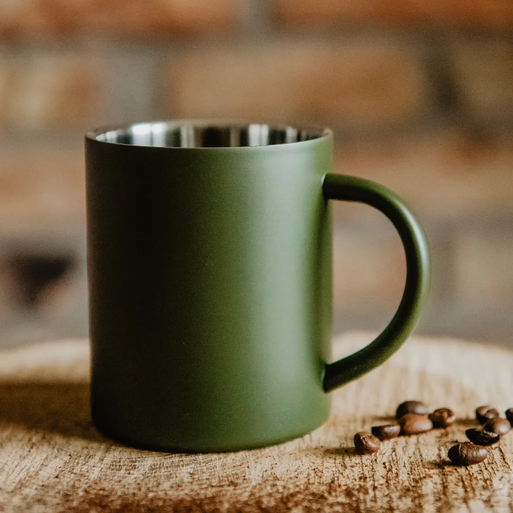 Kubek metalowy zielony - własny projekt