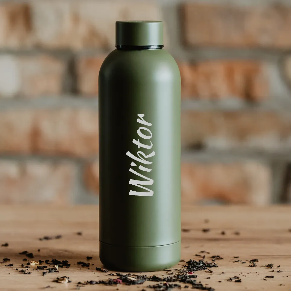 Kubek termiczny zielony Marsylia zielony 500ml z imieniem
